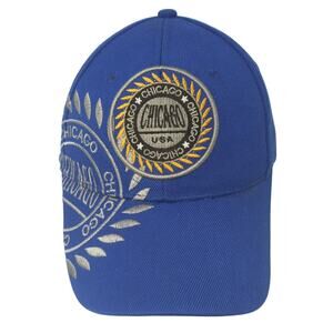 Chicago U.S.A Strapback Baseball Cap Blue One Size Adjustable Embroidered
